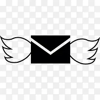 信封的翅膀图标-空若网 信封的翅膀图标-空若网