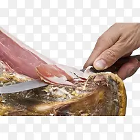 美味的食物刀切西班牙火腿实物-空若网 美味的食物刀切西班牙火腿实物-空若网