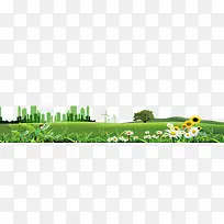 绿色草地卡通手绘背景图-空若网 绿色草地卡通手绘背景图-空若网