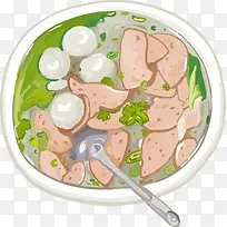 丸子肉片青菜汤-空若网 丸子肉片青菜汤-空若网