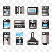 扁平化室内大型家电矢量图案-空若网 扁平化室内大型家电矢量图案-空若网