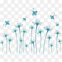 昆虫花朵剪影装饰矢量图-空若网 昆虫花朵剪影装饰矢量图-空若网