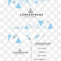 蓝色三角形名片模板-空若网 蓝色三角形名片模板-空若网