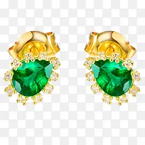 黄金绿宝石耳钉-空若网 黄金绿宝石耳钉-空若网