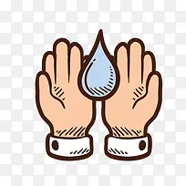 卡通手绘水滴手掌-空若网 卡通手绘水滴手掌-空若网