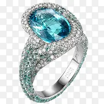 产品实物蓝色碧玺钻石全镶嵌戒指-空若网 产品实物蓝色碧玺钻石全镶嵌戒指-空若网