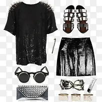 铆钉个性上衣短袖-空若网 铆钉个性上衣短袖-空若网