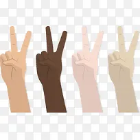 矢量手绘剪刀手-空若网 矢量手绘剪刀手-空若网