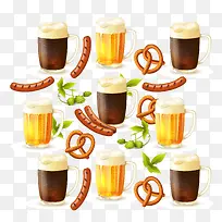 啤酒香肠背景素材-空若网 啤酒香肠背景素材-空若网