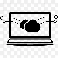 笔记本电脑与云数据符号在屏幕上图标-空若网 笔记本电脑与云数据符号在屏幕上图标-空若网