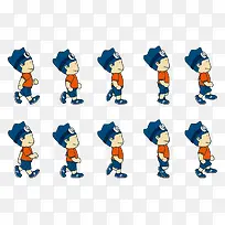 步行的卡通人物-空若网 步行的卡通人物-空若网