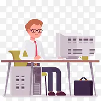 扁平化办公的商务人士-空若网 扁平化办公的商务人士-空若网