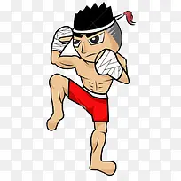 泰拳运动插画-空若网 泰拳运动插画-空若网