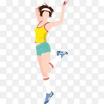 运动女性插画矢量图-空若网 运动女性插画矢量图-空若网