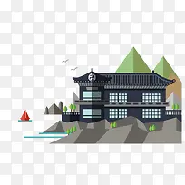 古风佛教建筑楼-空若网 古风佛教建筑楼-空若网