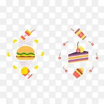 2款卡通食物标签矢量图-空若网 2款卡通食物标签矢量图-空若网