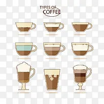扁平化美味咖啡矢量图-空若网 扁平化美味咖啡矢量图-空若网