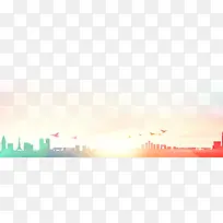 唯美水彩城市剪影-空若网 唯美水彩城市剪影-空若网