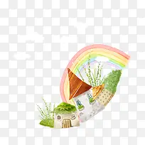 卡通可爱小屋背景-空若网 卡通可爱小屋背景-空若网