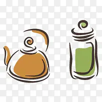 矢量茶具-空若网 矢量茶具-空若网