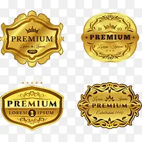 矢量手绘金色标签-空若网 矢量手绘金色标签-空若网