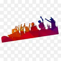 彩色人物剪影-空若网 彩色人物剪影-空若网