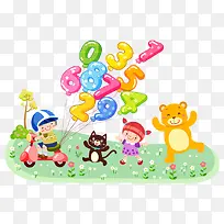 卡通数字背景-空若网 卡通数字背景-空若网