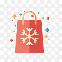 复古UI矢量雪花购物袋卡通-空若网 复古UI矢量雪花购物袋卡通-空若网