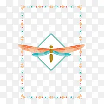 卡通边框蜻蜓矢量图-空若网 卡通边框蜻蜓矢量图-空若网
