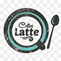 拿铁咖啡标签矢量素材-空若网 拿铁咖啡标签矢量素材-空若网