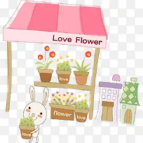 房子花朵花圃矢量PNG素材-空若网 房子花朵花圃矢量PNG素材-空若网