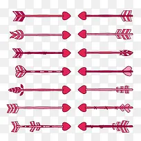 14款红色爱心箭矢量-空若网 14款红色爱心箭矢量-空若网