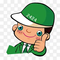 绿色卡通点赞人物-空若网 绿色卡通点赞人物-空若网