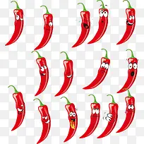 辣椒表情矢量PNG素材-空若网 辣椒表情矢量PNG素材-空若网