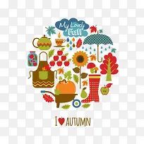 矢量我爱秋天-空若网 矢量我爱秋天-空若网