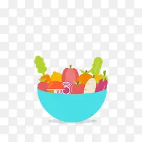 碗里面装着蔬菜和水果背景-空若网 碗里面装着蔬菜和水果背景-空若网