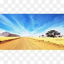 宽阔的萨凡纳金道路壁纸-空若网 宽阔的萨凡纳金道路壁纸-空若网