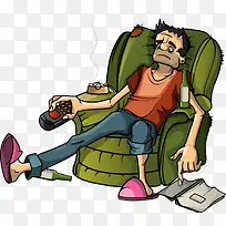 看电视的矢量男人-空若网 看电视的矢量男人-空若网