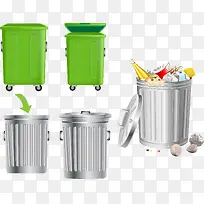 环卫垃圾桶矢量素材-空若网 环卫垃圾桶矢量素材-空若网