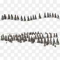 矢量手绘山上的树林-空若网 矢量手绘山上的树林-空若网