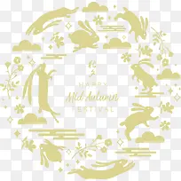 矢量黄色中秋边框-空若网 矢量黄色中秋边框-空若网