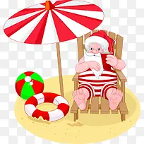 圣诞老爷爷的沙滩假日-空若网 圣诞老爷爷的沙滩假日-空若网