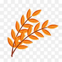 橙色卡通麦穗矢量图-空若网 橙色卡通麦穗矢量图-空若网