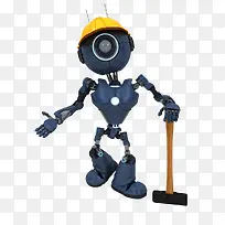 拿着铁锤的机器人-空若网 拿着铁锤的机器人-空若网