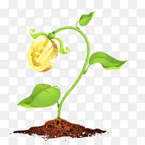 发芽开花金钱矢量-空若网 发芽开花金钱矢量-空若网