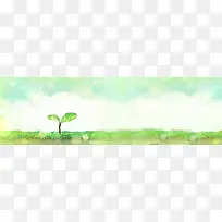 卡通手绘小草发芽背景banner-空若网 卡通手绘小草发芽背景banner-空若网