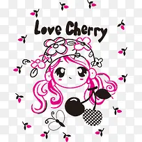 矢量卡通可爱素材小女孩-空若网 矢量卡通可爱素材小女孩-空若网