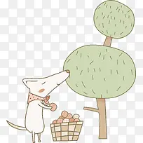 小狗摘水果-空若网 小狗摘水果-空若网