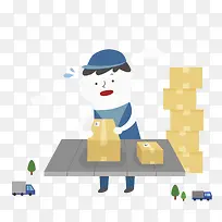 进行快递分拣的分拣员-空若网 进行快递分拣的分拣员-空若网