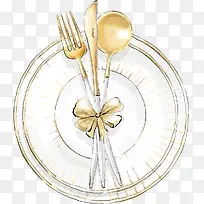 盘子上的餐具-空若网 盘子上的餐具-空若网